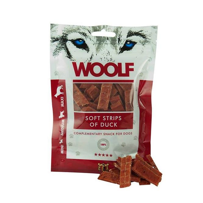 Hovedbilde Woolf - soft strips of duck 100g