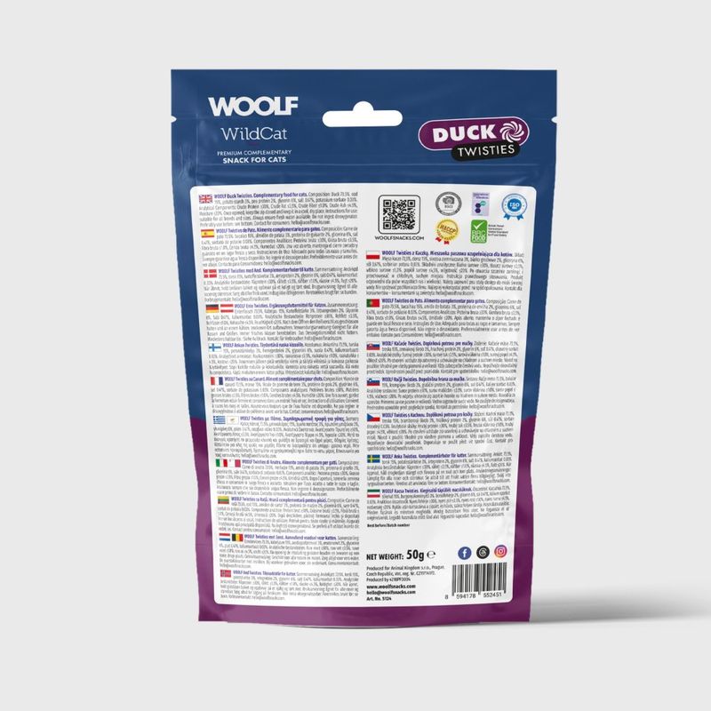 Woolf Wildcat Duck Twisties 50g